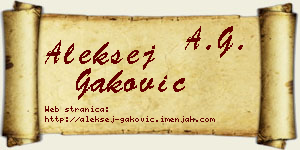 Aleksej Gaković vizit kartica